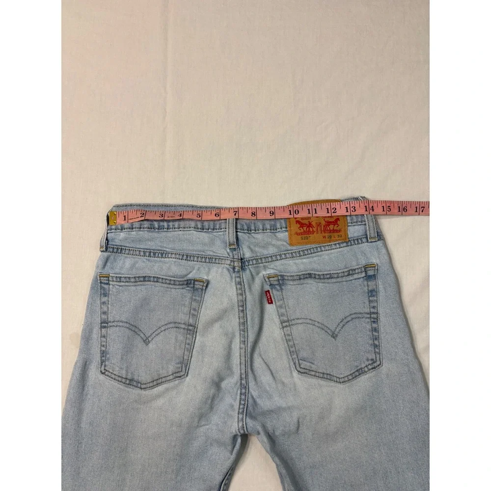 Levis 510 Skinny Fit Jeans Mens 29x32 Light Wash Denim Blue 05510-0875
